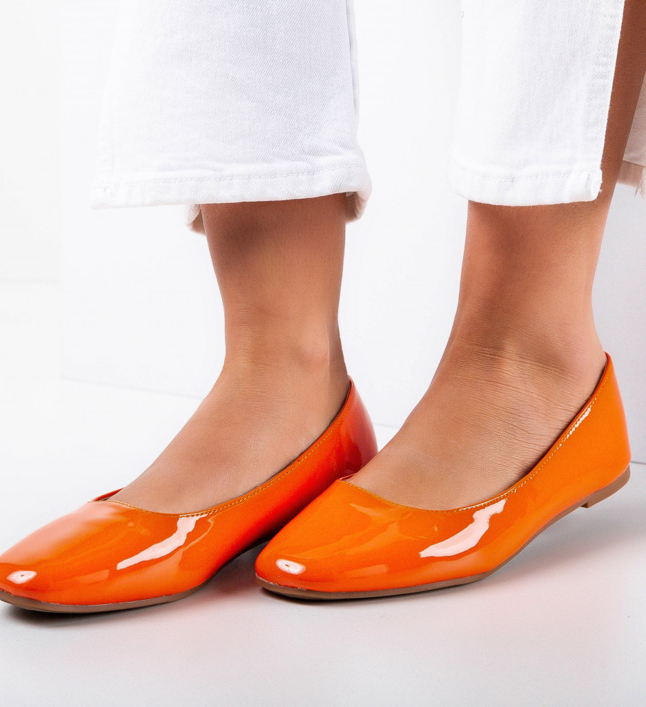 Balerini Dama Portocalii Casual Confortabili - imagine 3