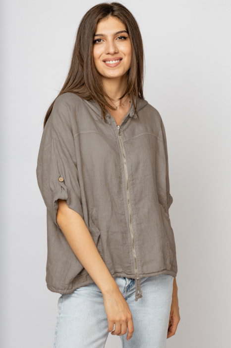 Hanorac In Bej cu Gluga Shopika | Stil Confortabil
