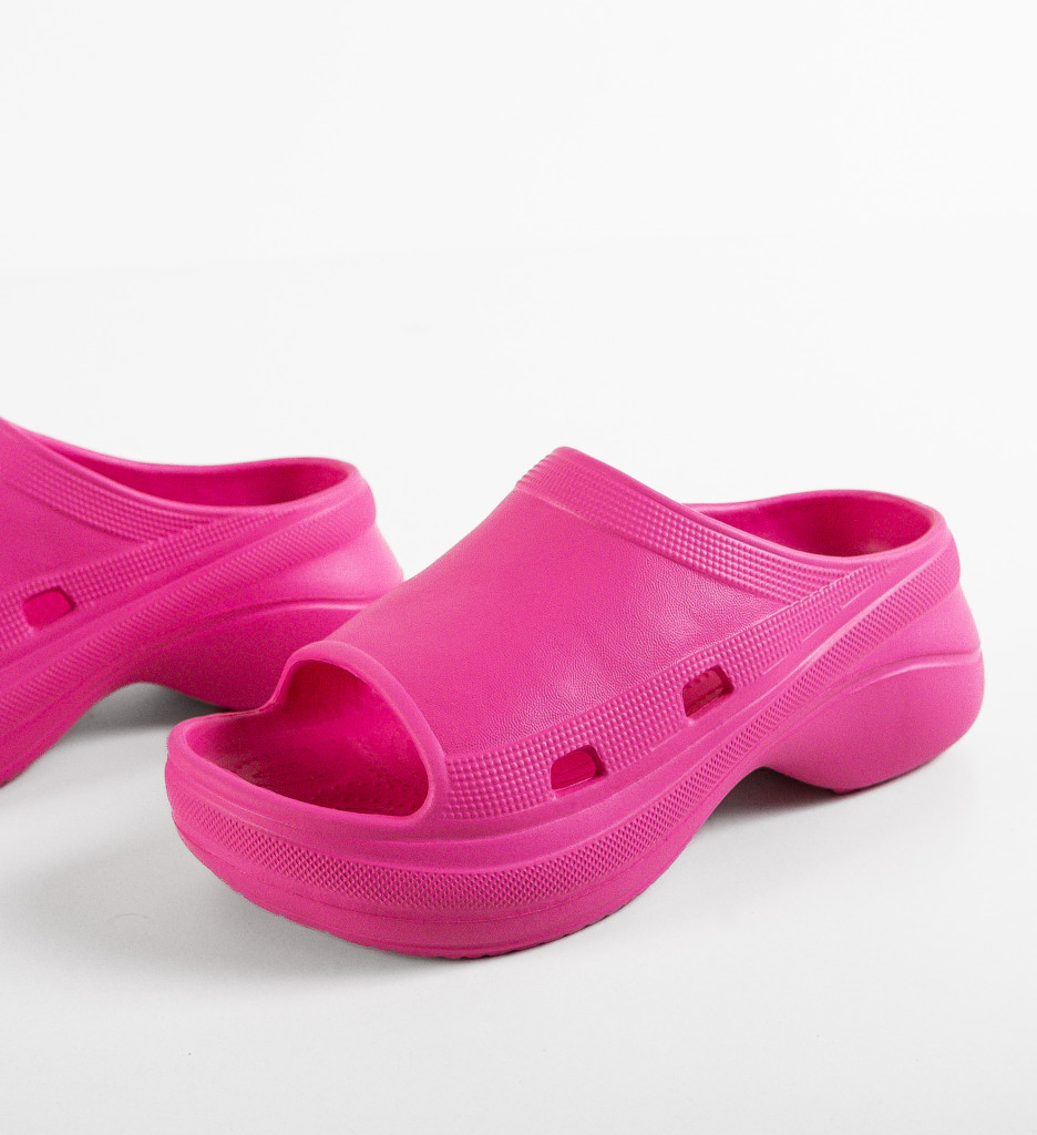 Papuci Dama Kayla Fuchsia - Sandale Confortabile - imagine 6