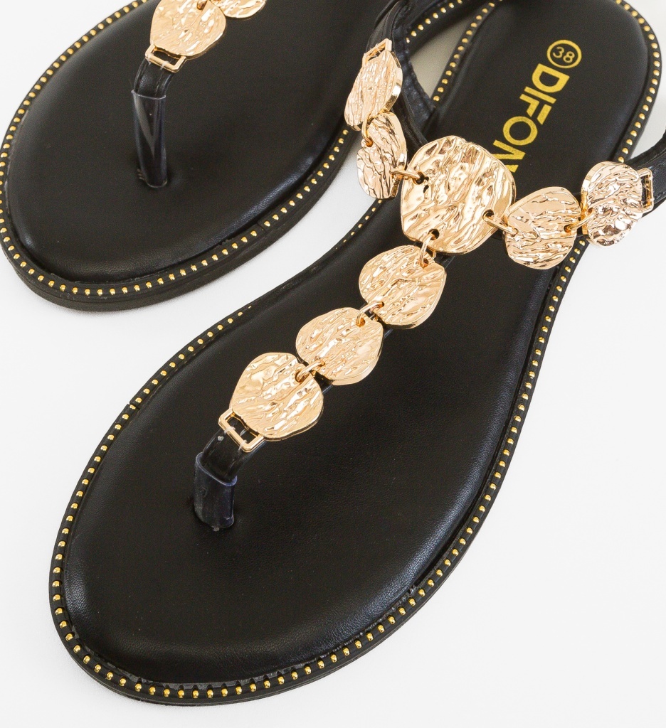 Sandale dama Rami Negre Elegante - imagine 3
