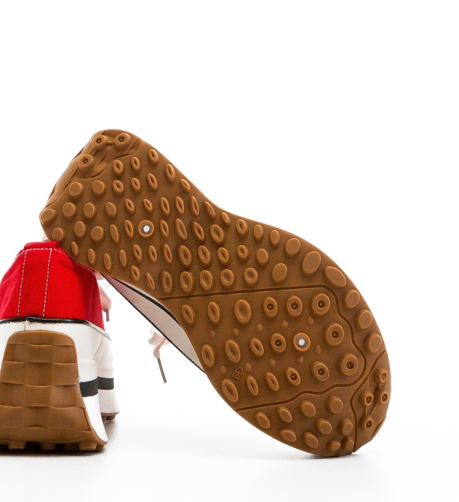 Sneakers Dama Marble Rosii - Confort & Stil Urban - imagine 3