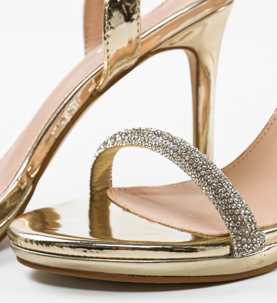 Sandale Edward Aurii cu Toc Elegante - Stil Refinat - imagine 6