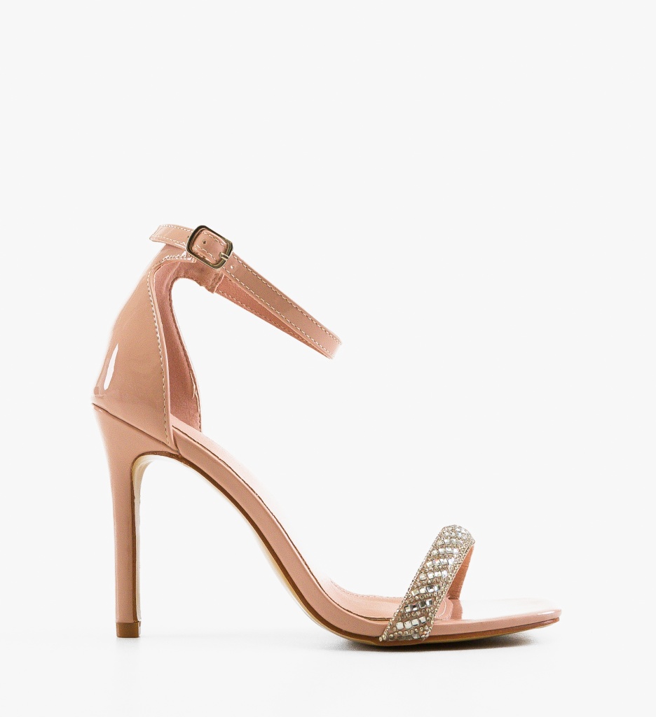 Sandale Eteset Nude cu Toc Elegant - imagine 4