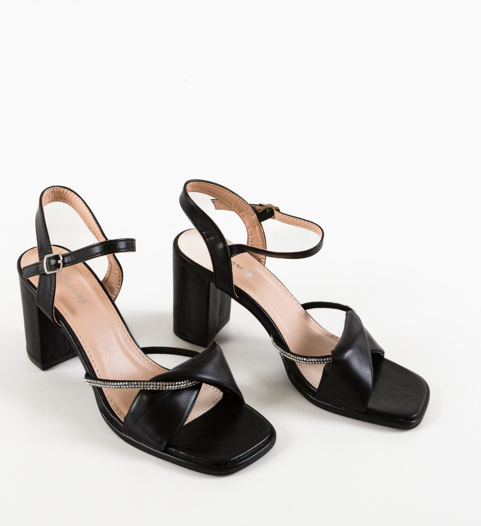 Sandale Dama Elegante cu Toc Zedong Negre - imagine 8