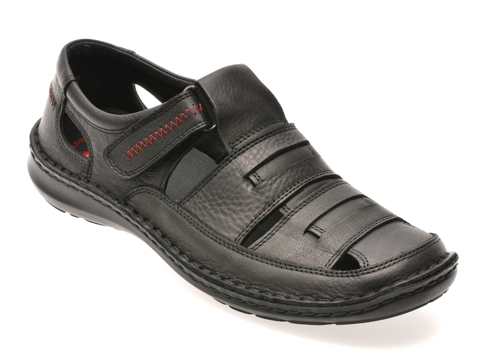 Sandale Otter Negre din Piele - Eleganță și Confort - imagine 2