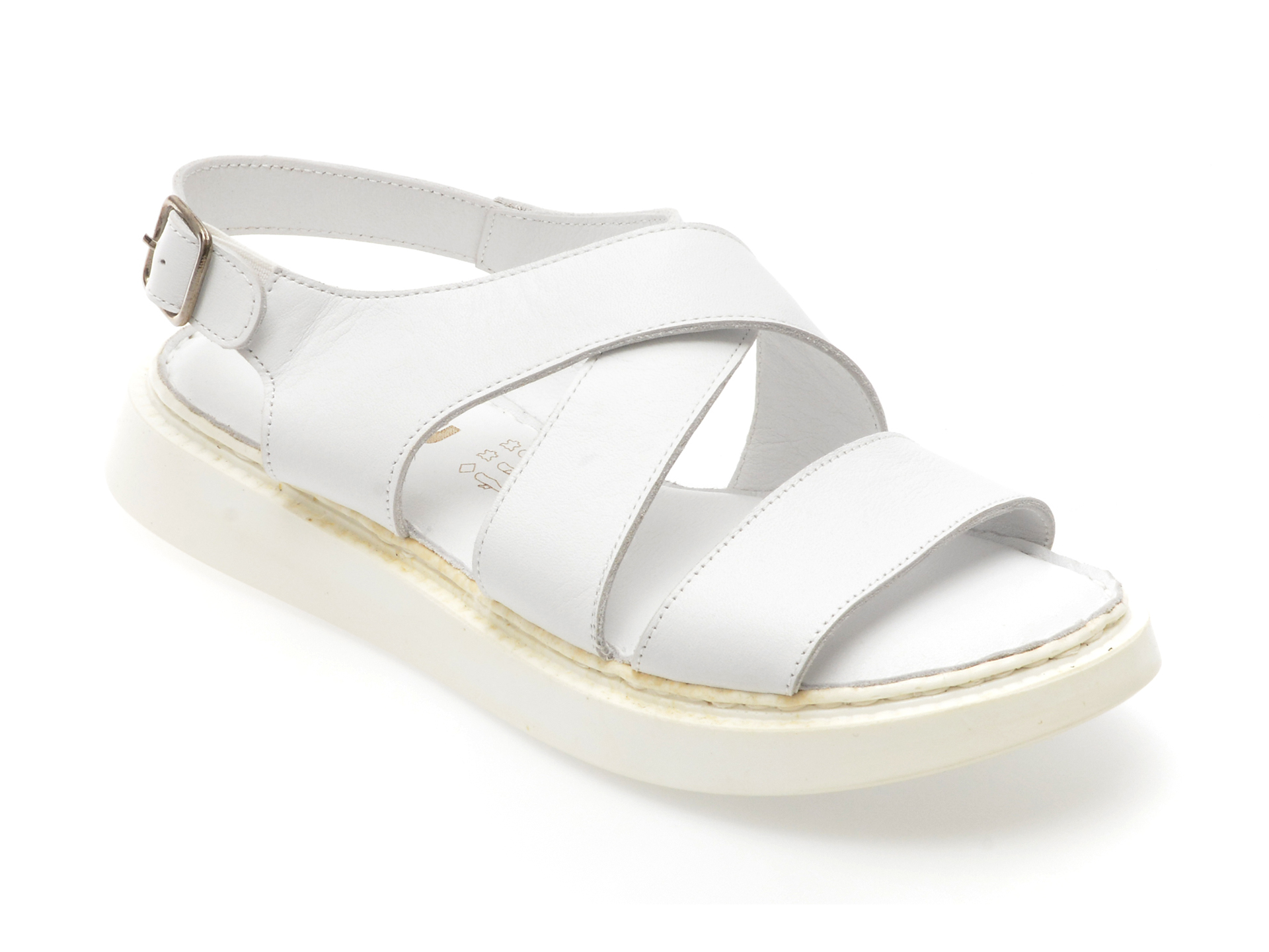 Sandale Shoozy Albe din Piele Naturală | Eleganță