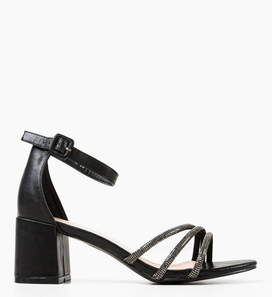 Sandale cu Toc Irakliy Negre | Eleganță și Stil - imagine 4