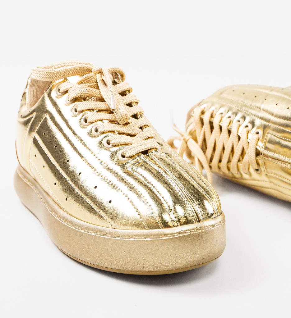 Sneakers Dama Golgar Aurii - Eleganță și Stil - imagine 7