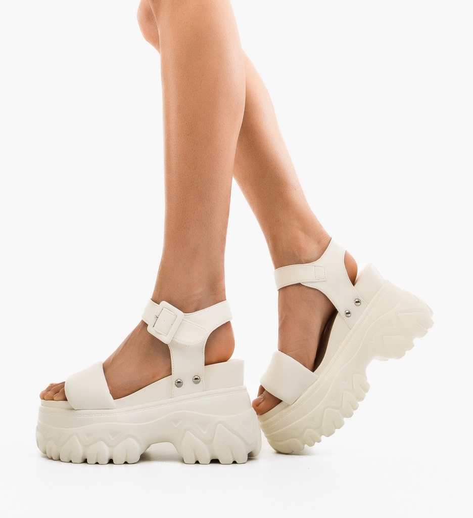 Platforme Dama Glanhe Albe | Stil si Confort - imagine 4