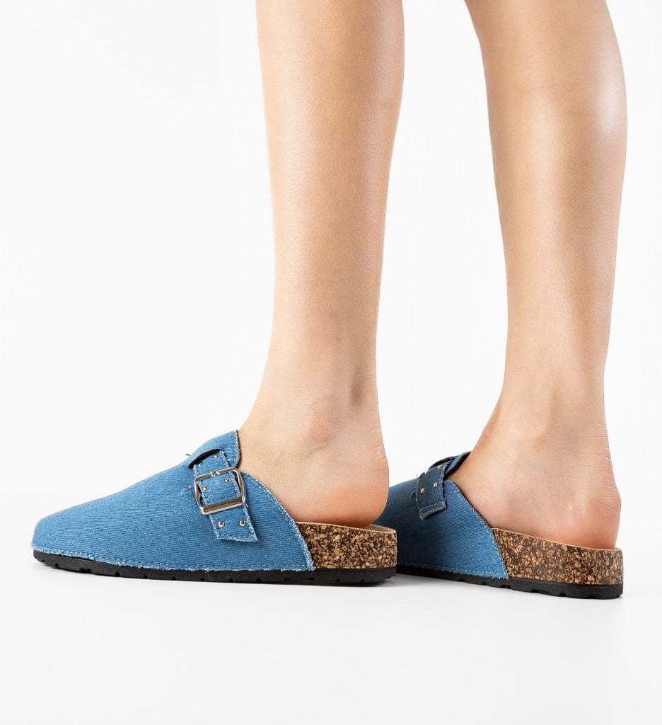 Papuci Neckar Albastri - Confort Casual - imagine 4