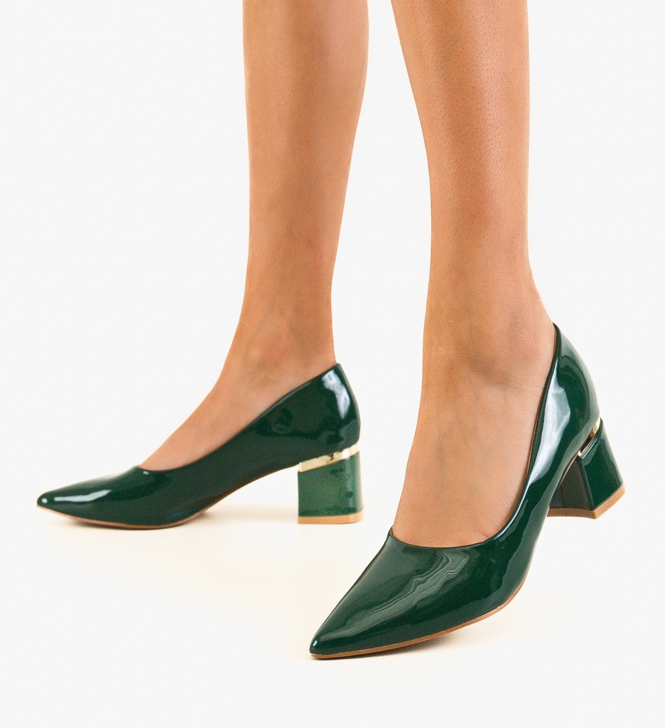 Pantofi Tyrkas Verzi cu Toc | Eleganță Modernă