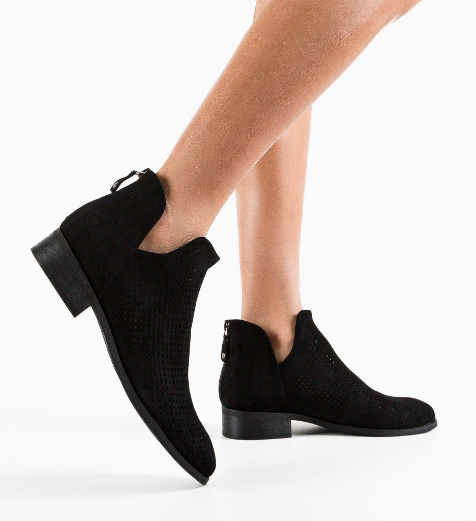 Botine Dama Felt Negre - Eleganță și Stil - imagine 3