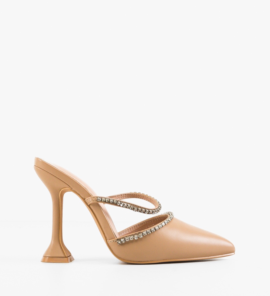 Pantofi Dama Leslie Nude cu Toc Eleganți - imagine 6