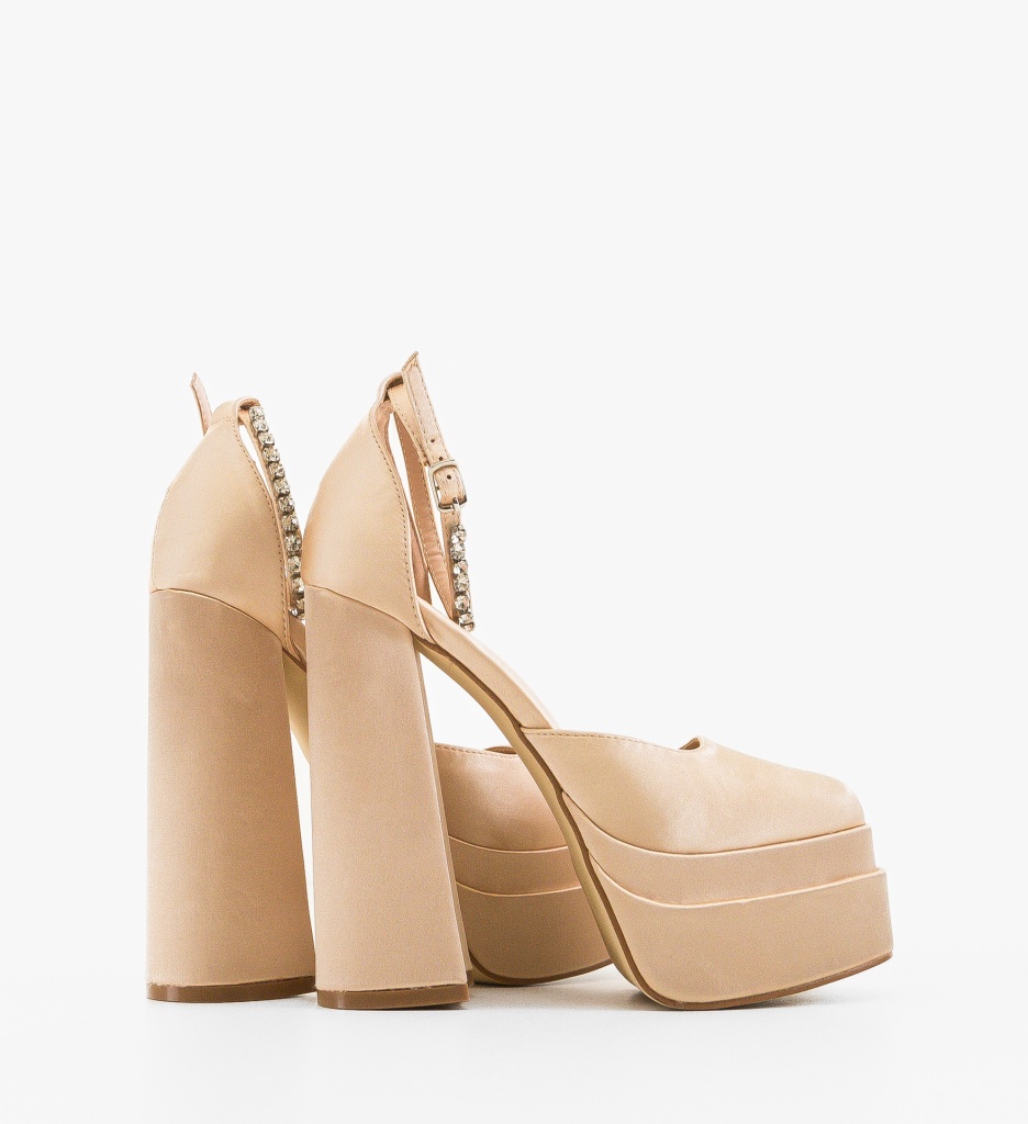 Pantofi dama Vestrok Aurii eleganți cu toc - imagine 3