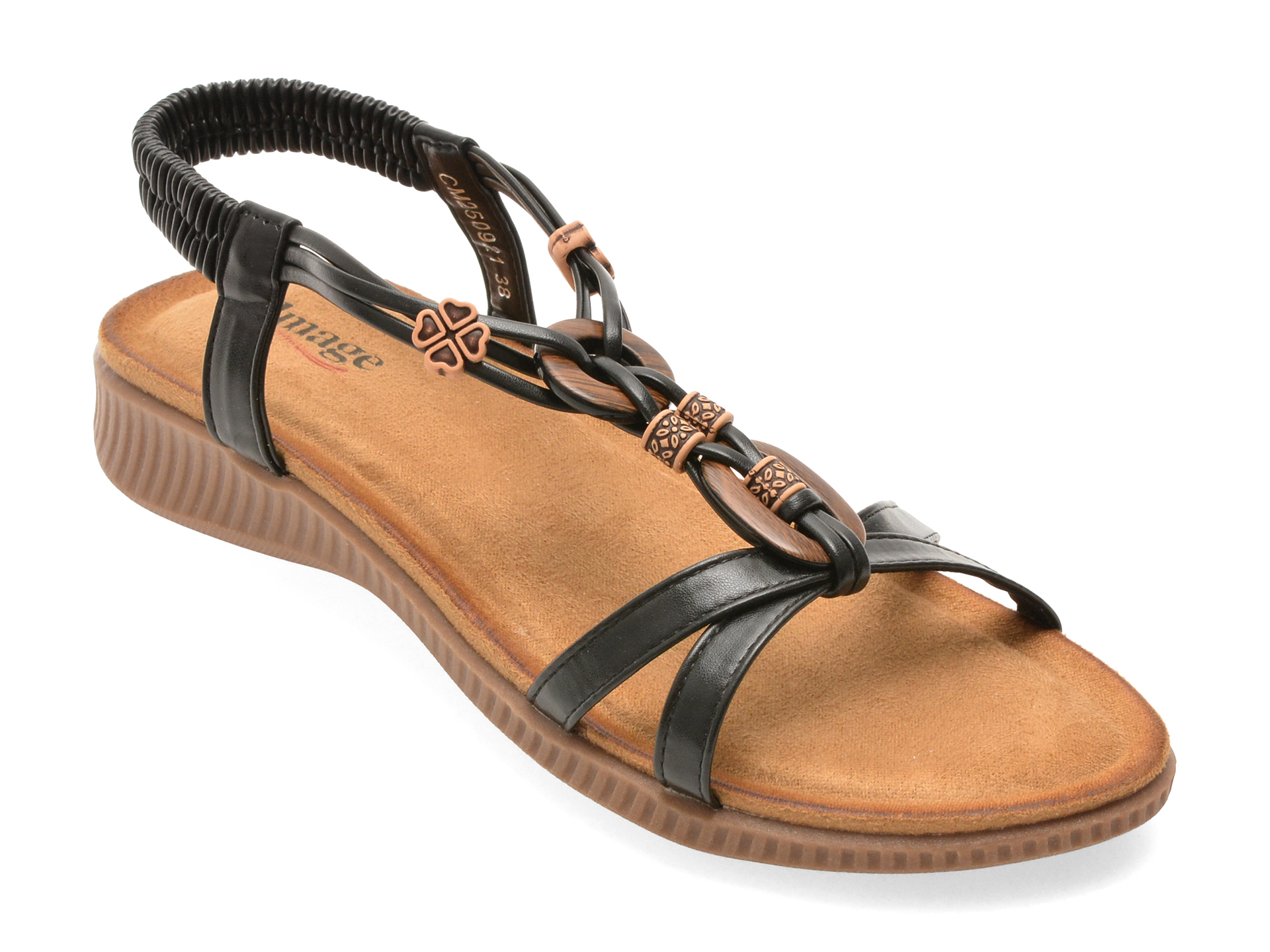 Sandale IMAGE Negre 921 Piele Ecologică Elegante
