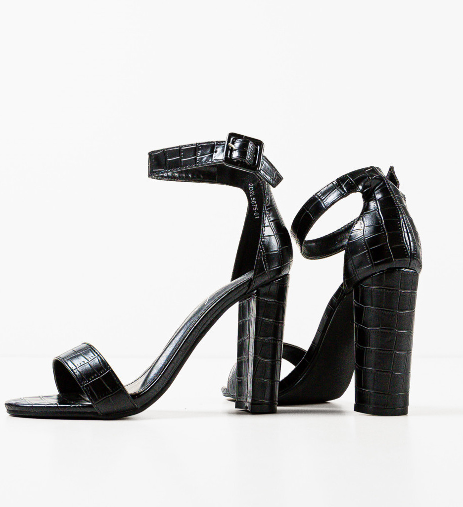 Sandale cu toc Rajan Negre - Eleganță maximă - imagine 5