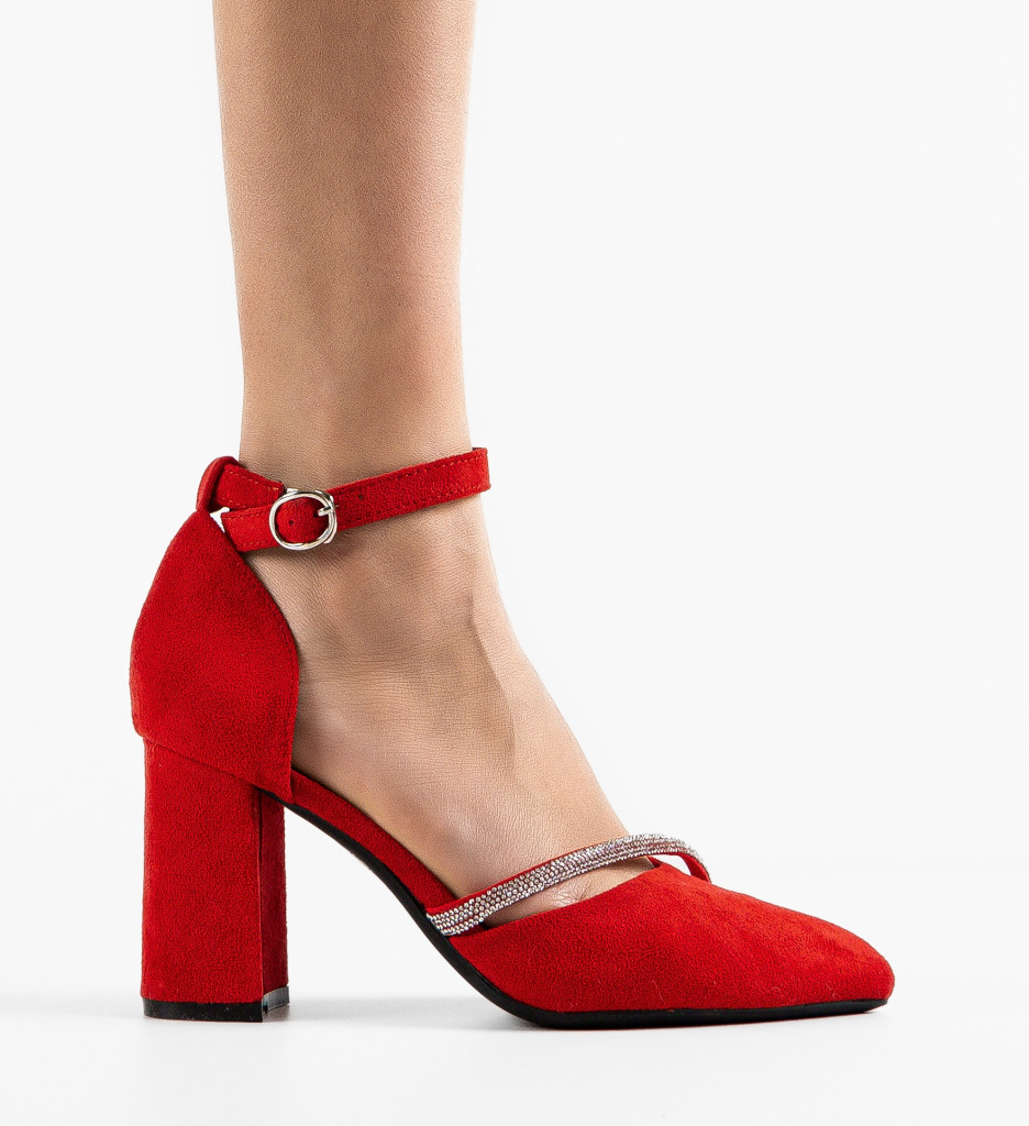 Pantofi Rosii cu Toc Eleganți | Dem - imagine 5