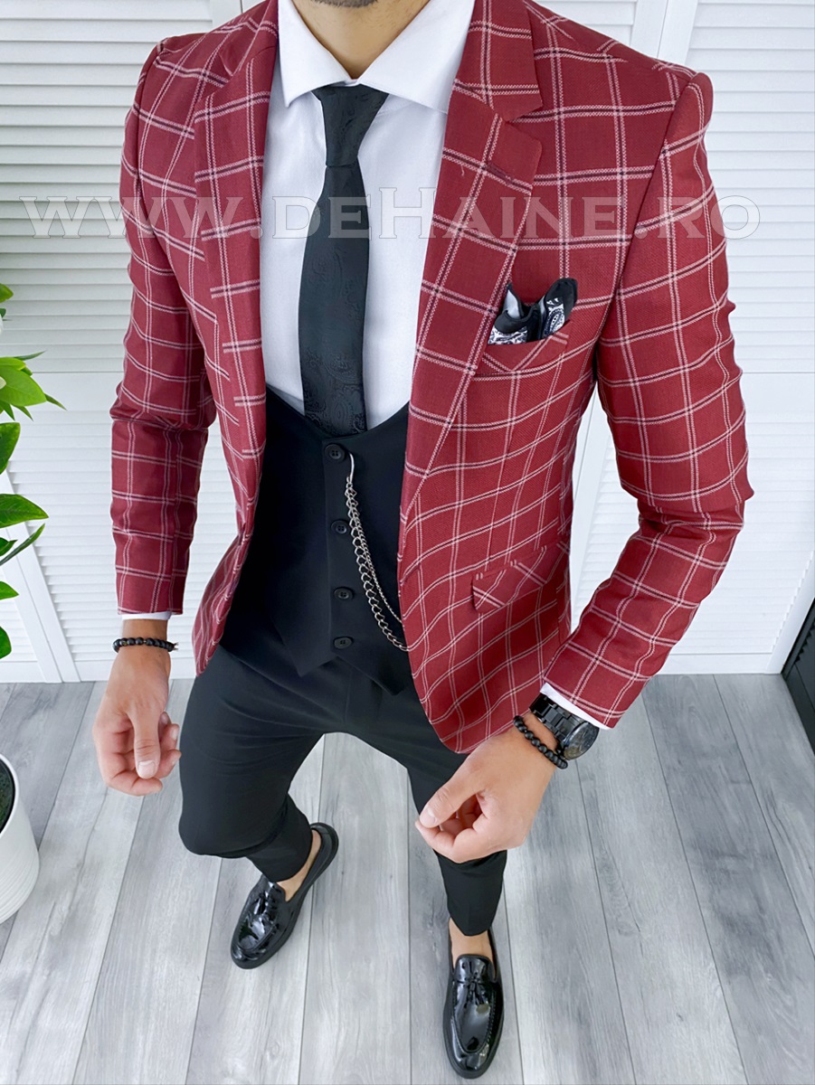 Sacou Barbati Carouri Slim Fit - Elegant Versatil