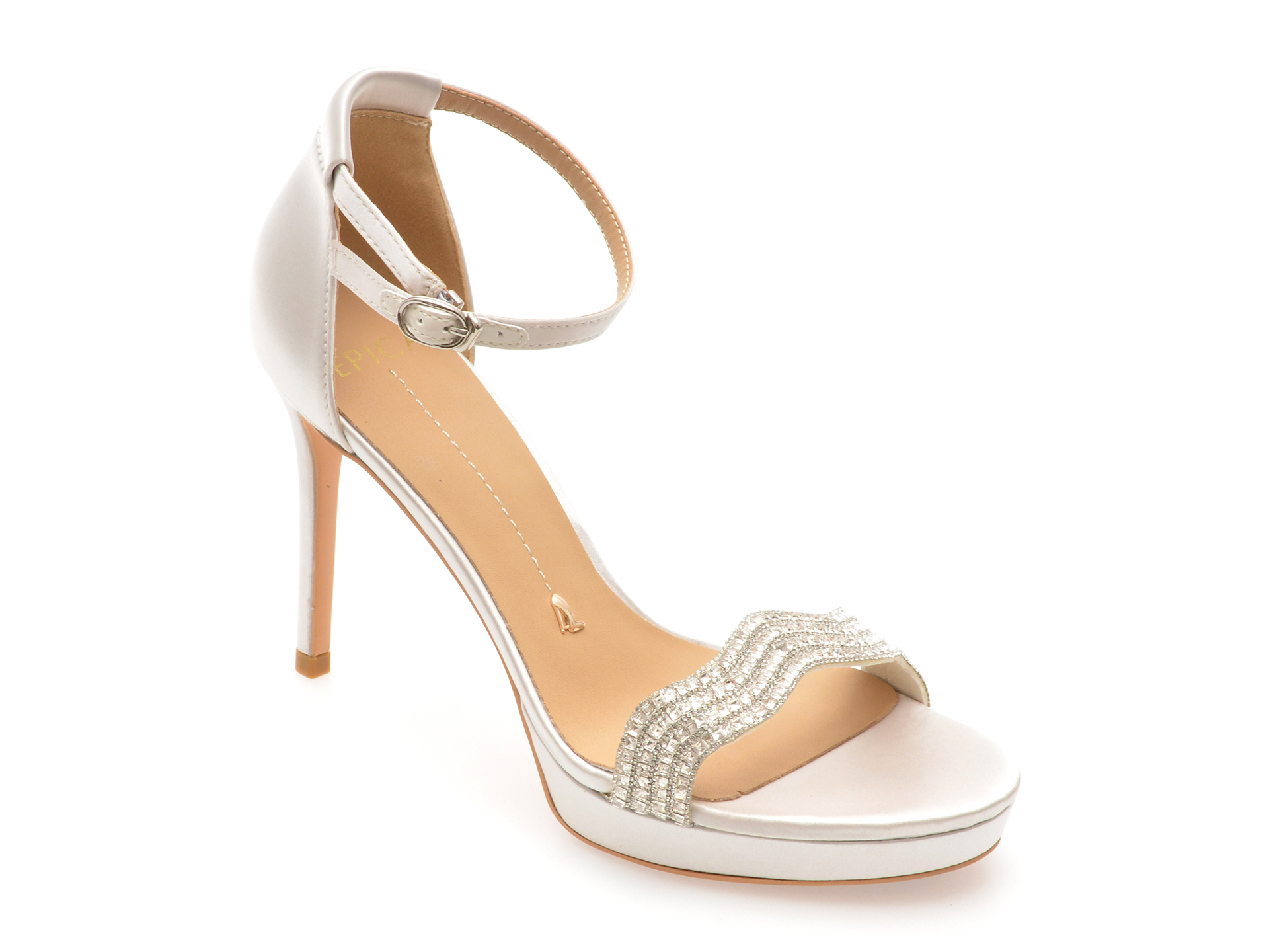 Sandale EPICA Argintii Elegante din Piele Ecologică