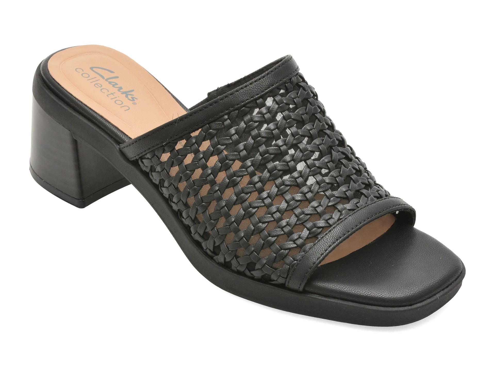 Papuci Clarks JAYLAN SLIDE negri din piele ecologică