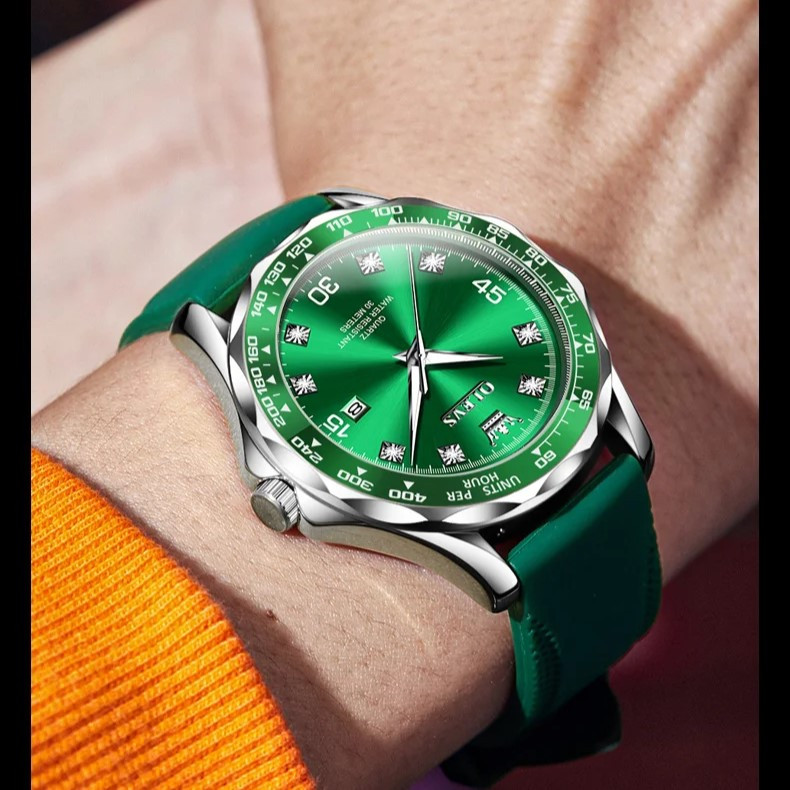 Ceas Olevs Barbatesc Sport, Cadran Verde - imagine 2