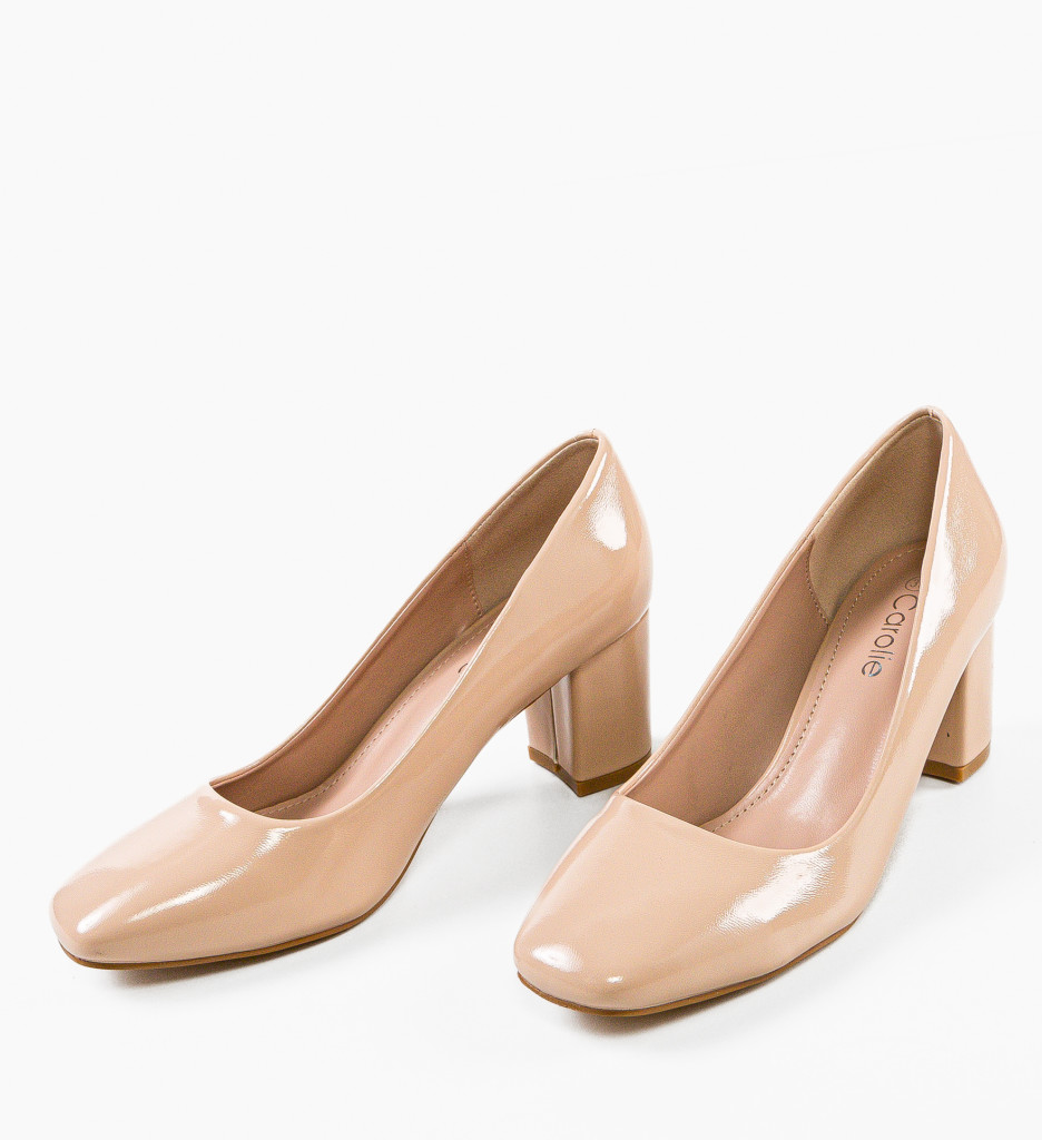 Pantofi dama Salaz Bej cu toc elegant