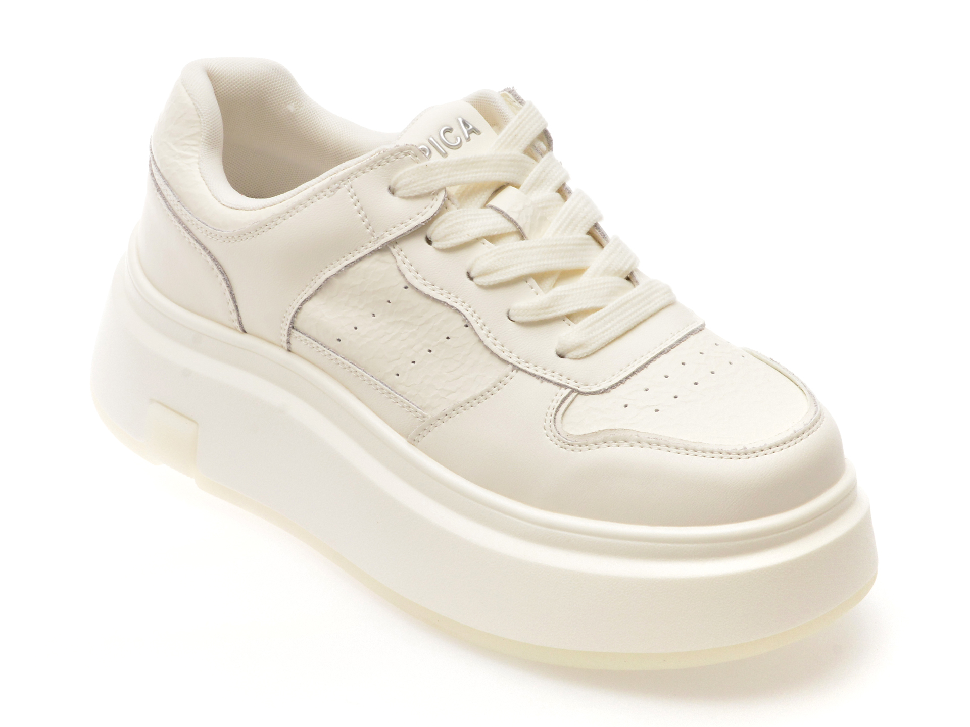 Epica Pantofi Sport Albi Piele Naturală