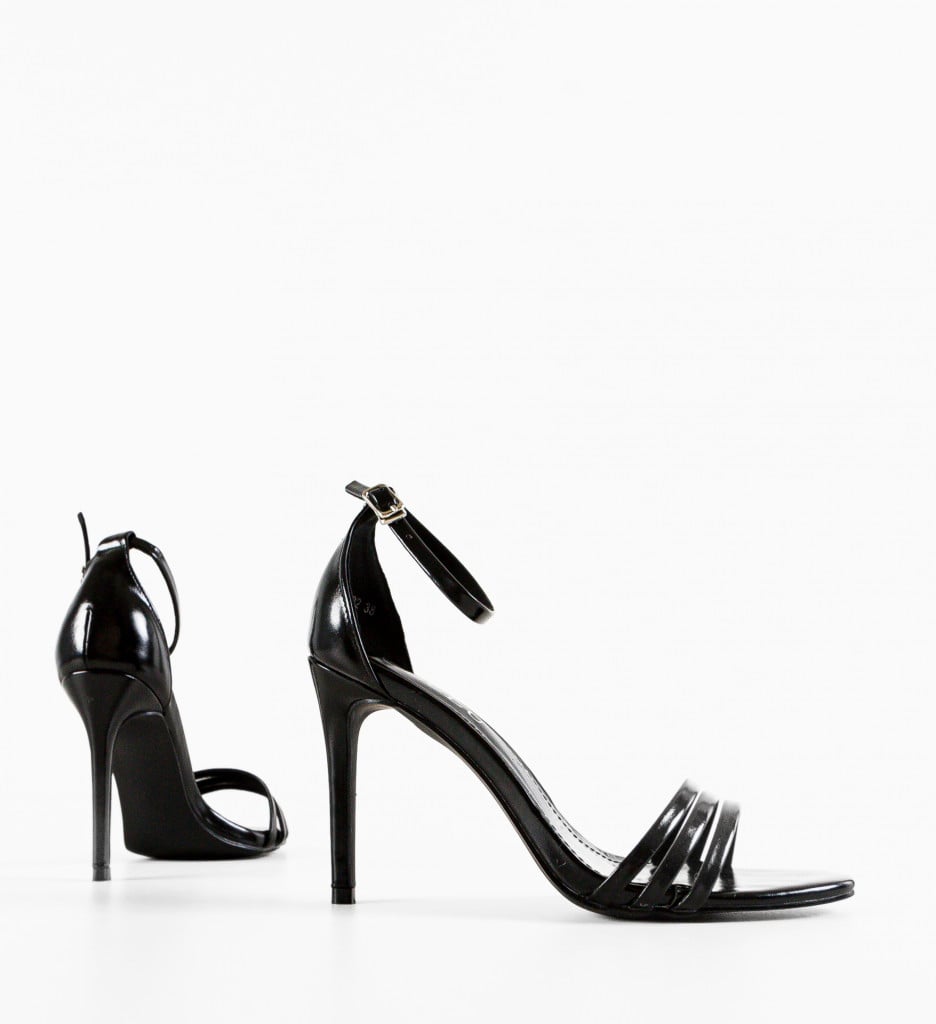 Sandale Dama Lajy Negre cu Toc Elegante - imagine 6