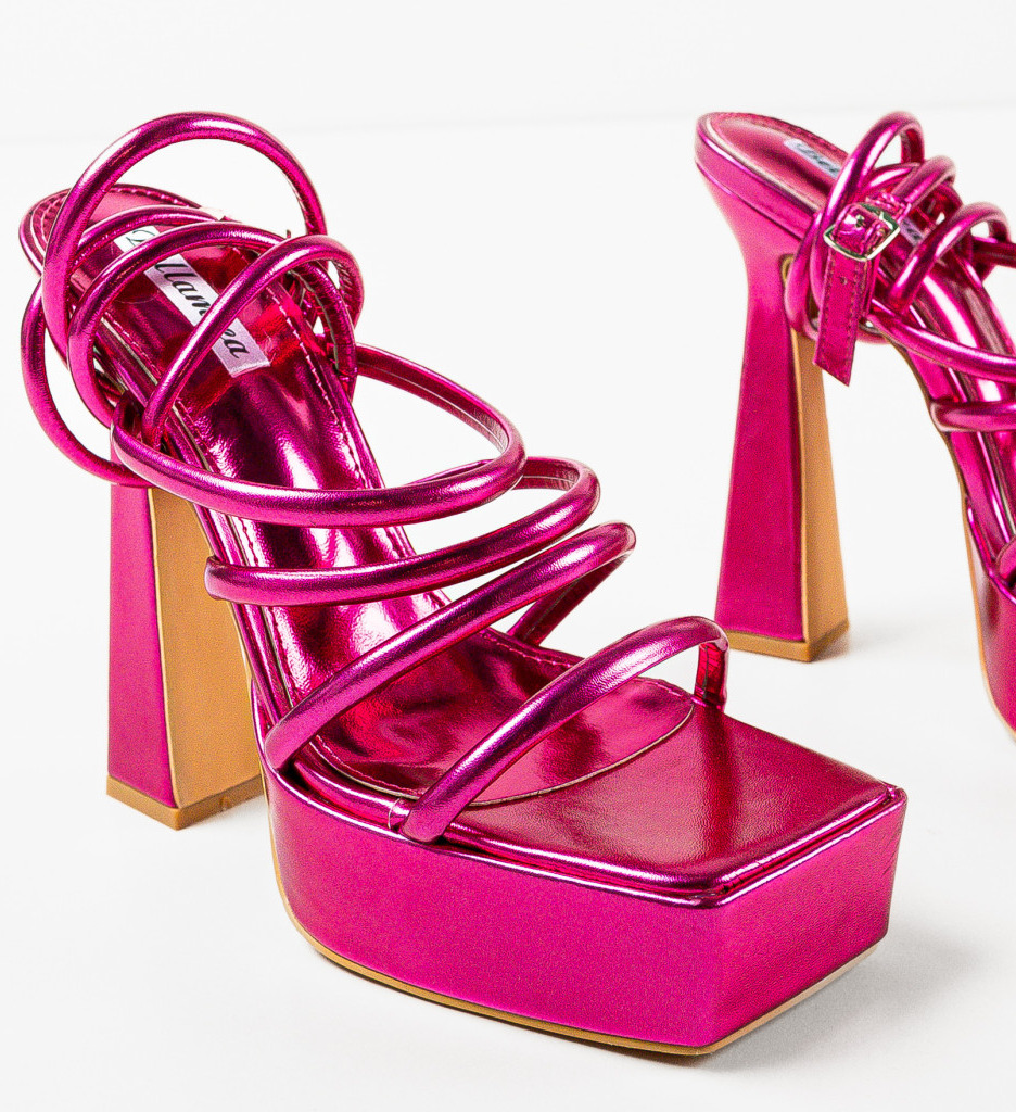 Sandale cu Toc Everly Fuchsia | Eleganță Asigurată - imagine 5