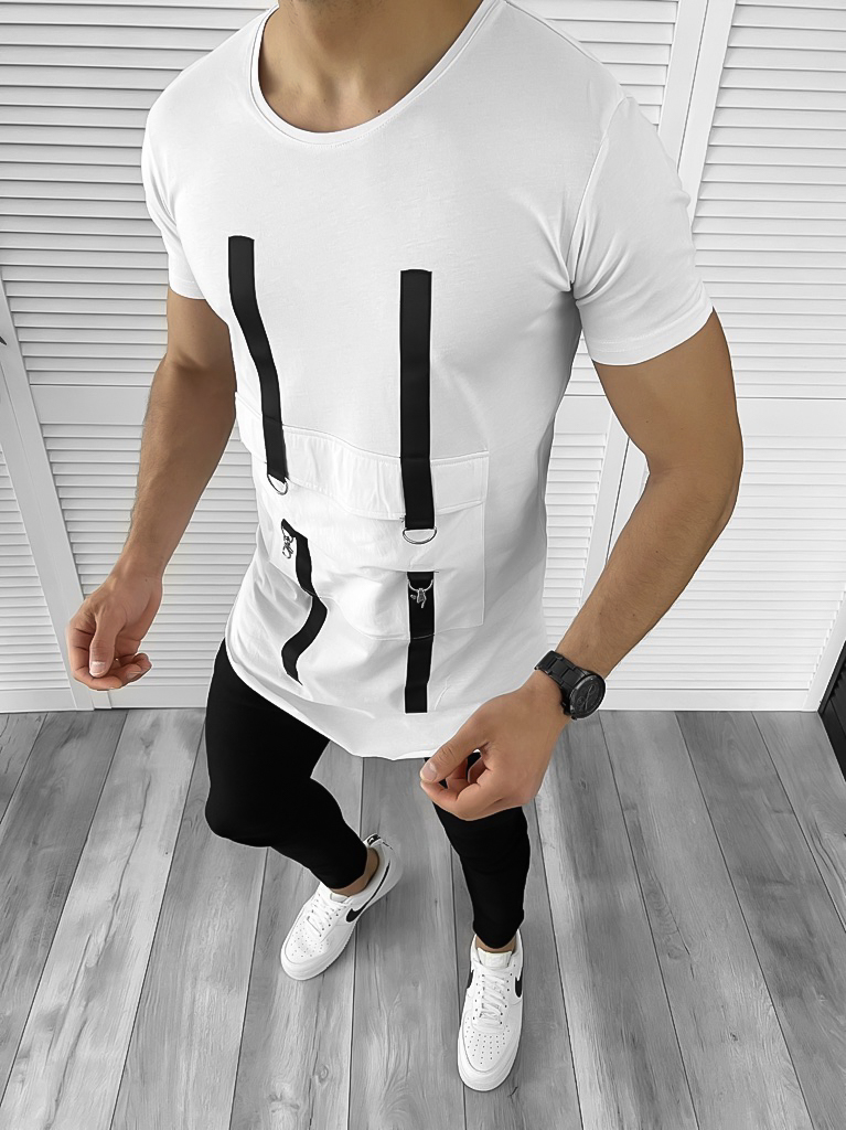 Tricou barbati alb slim fit Vagabond B1954  O2-5.2