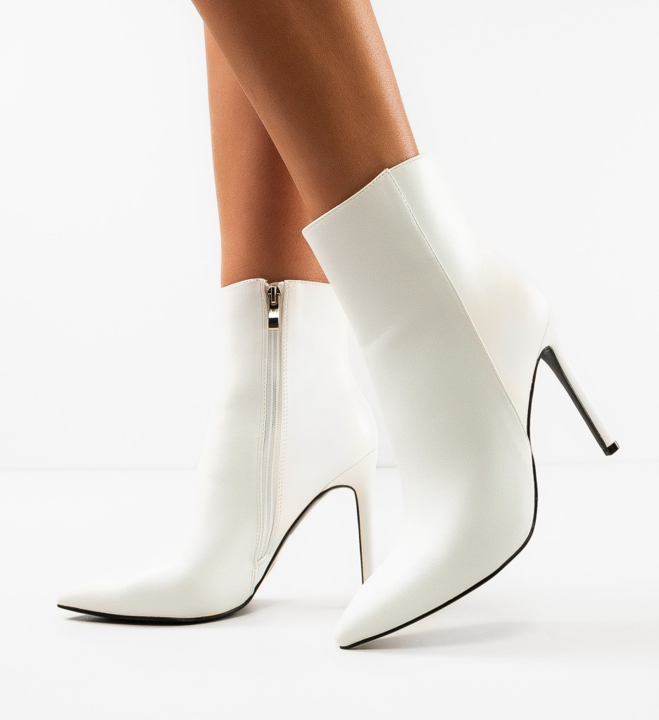 Botine Dama Ningaloo Albe | Eleganță și Stil - imagine 3