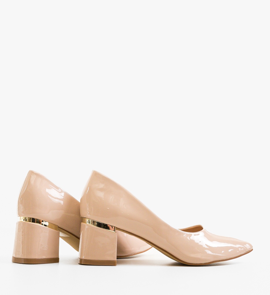 Pantofi Dama Tyrkas Bej cu Toc Eleganți - imagine 4