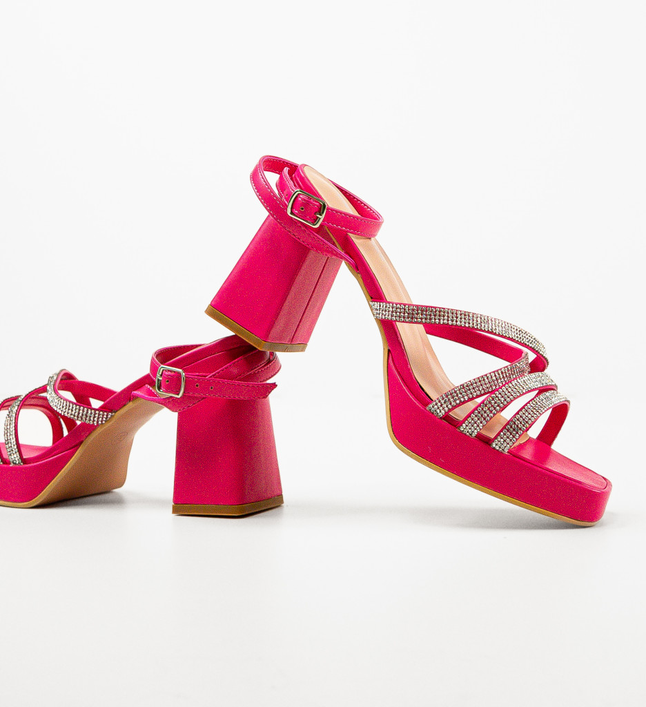Sandale cu toc Shohre Fuchsia - Eleganță și Stil - imagine 7