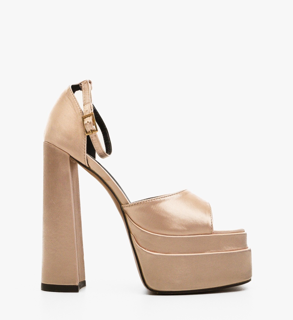 Sandale Haynes Bej cu Toc Elegante - imagine 4