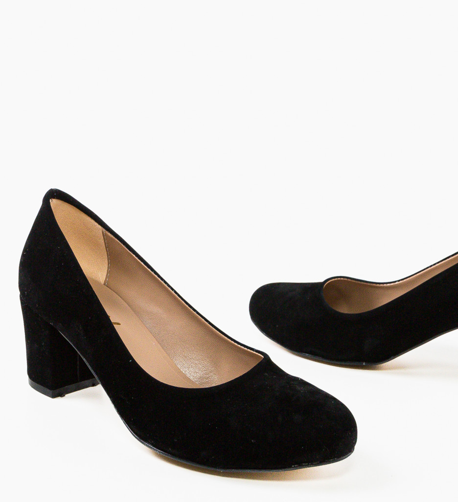 Pantofi Azura cu Toc Eleganți Negri - imagine 6