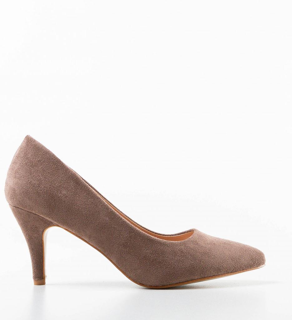 Pantofi Birro Khaki Eleganți cu Toc - imagine 5