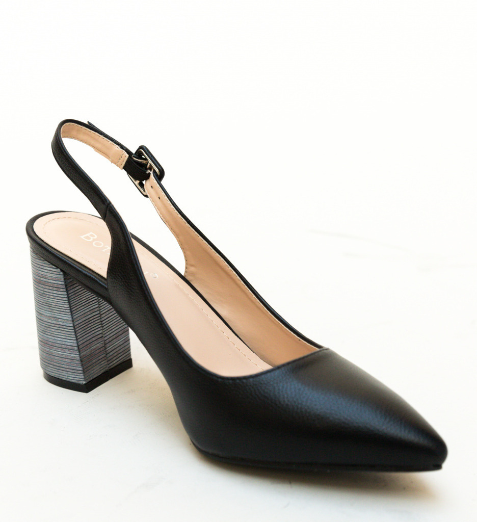 Pantofi Blana Negri cu Toc - Eleganță Maximă - imagine 5