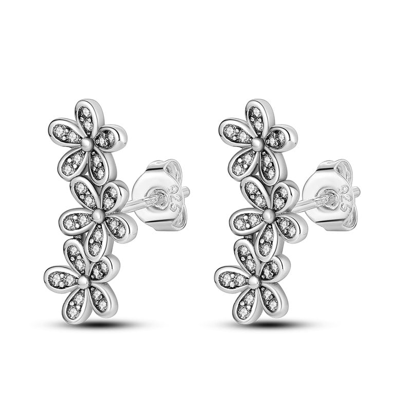 Cercei Argint Flori Delis | Eleganță cu Rodiu