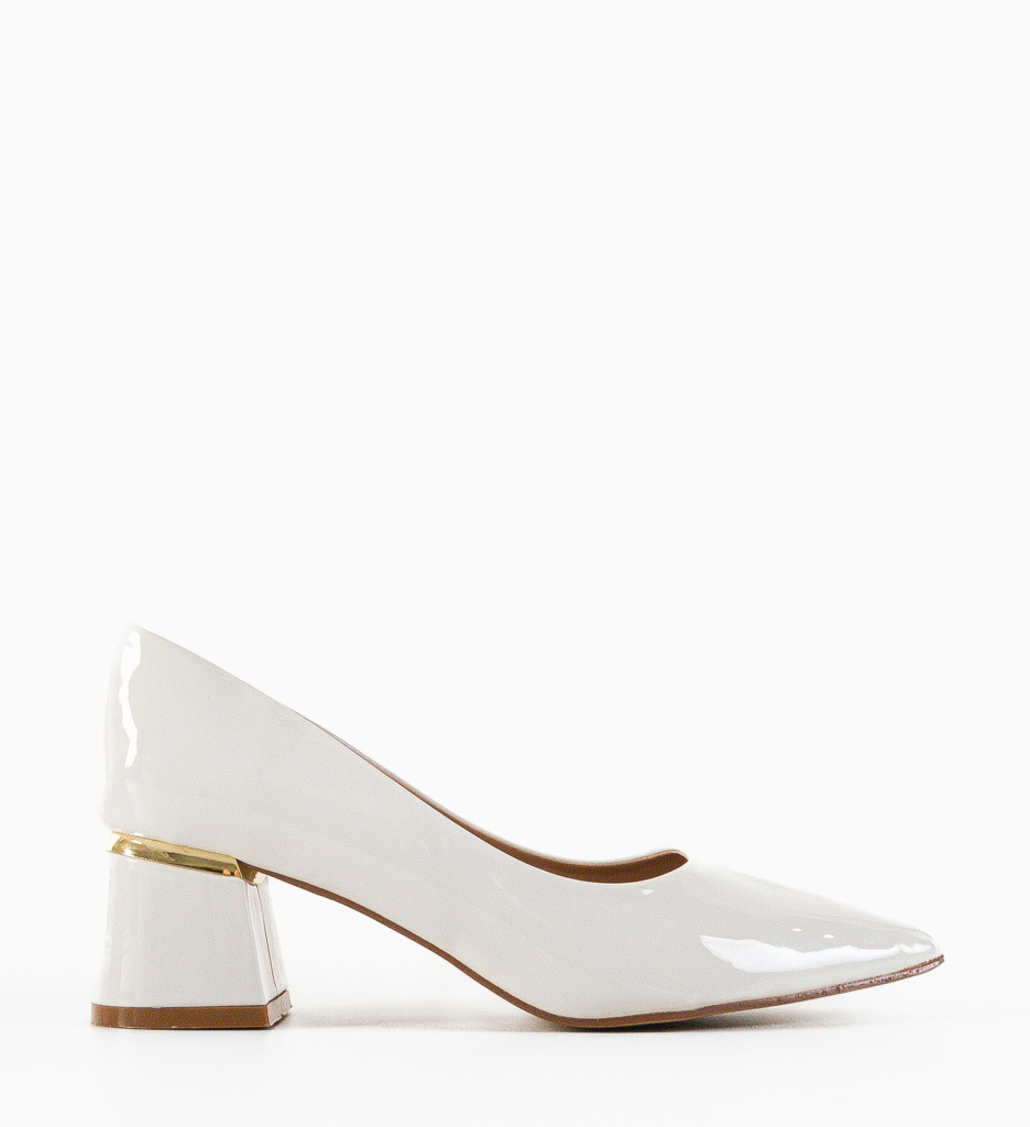 Pantofi dama Fedlimi Albi cu toc elegant - imagine 7