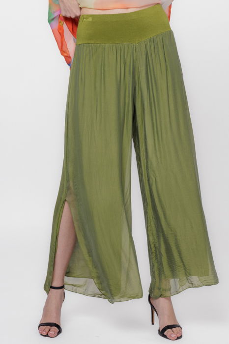 Pantaloni Verde Olive Shopika - Eleganță și Confort
