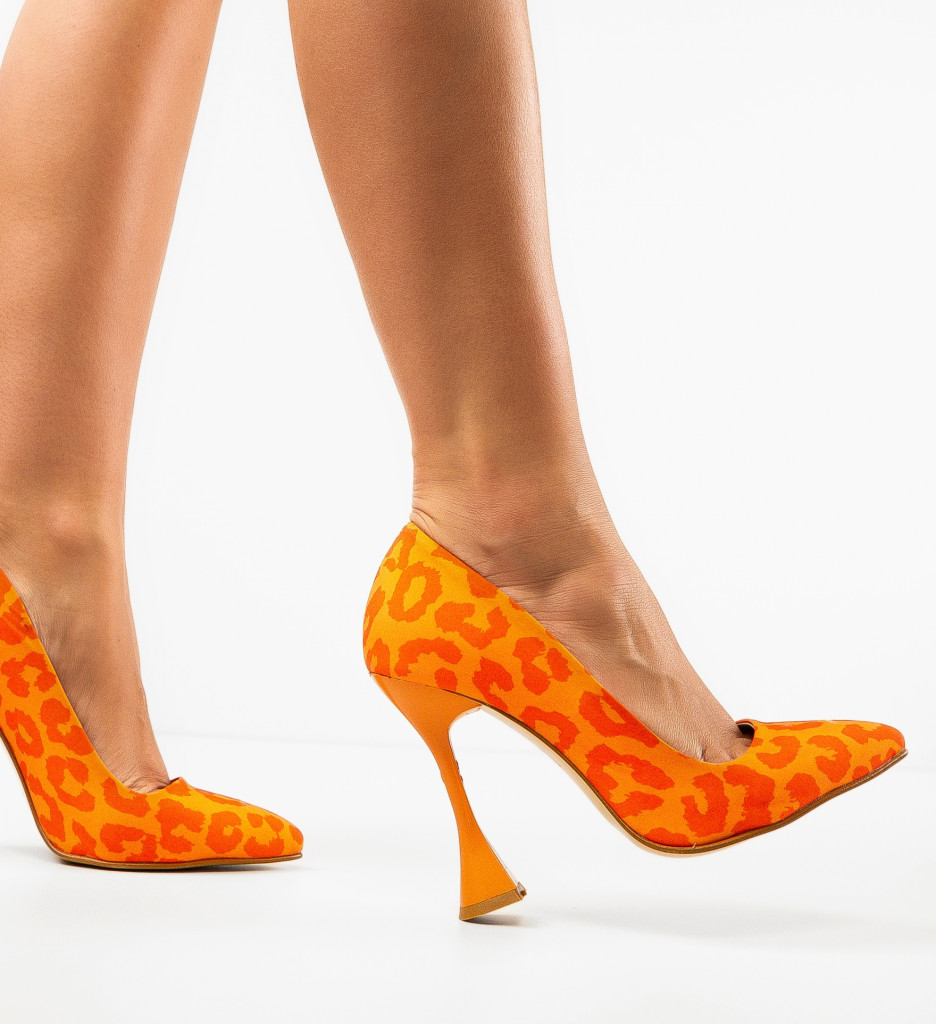 Pantofi Toc Rimo Portocalii - Eleganță Modernă - imagine 4