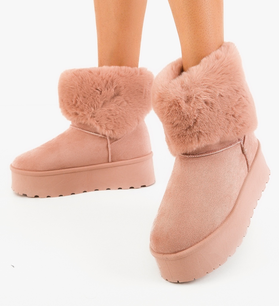 Cizme Tip UGG Roz Puccina - Confort Termic - imagine 4