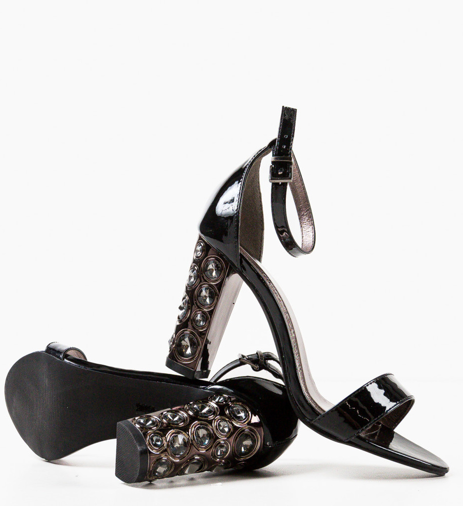 Sandale cu toc Margaretha Negre - Eleganță maximă - imagine 7