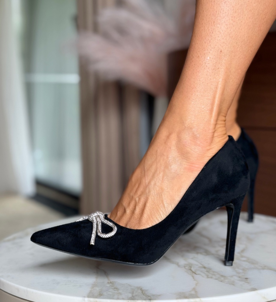 Pantofi Tarsay cu toc negri eleganți