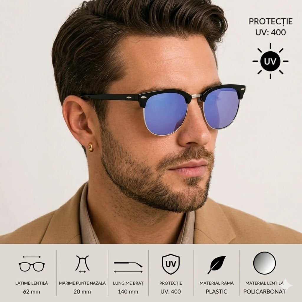 Ochelari Soare Picadili SG054 UV400 Negru/Mov - imagine 3