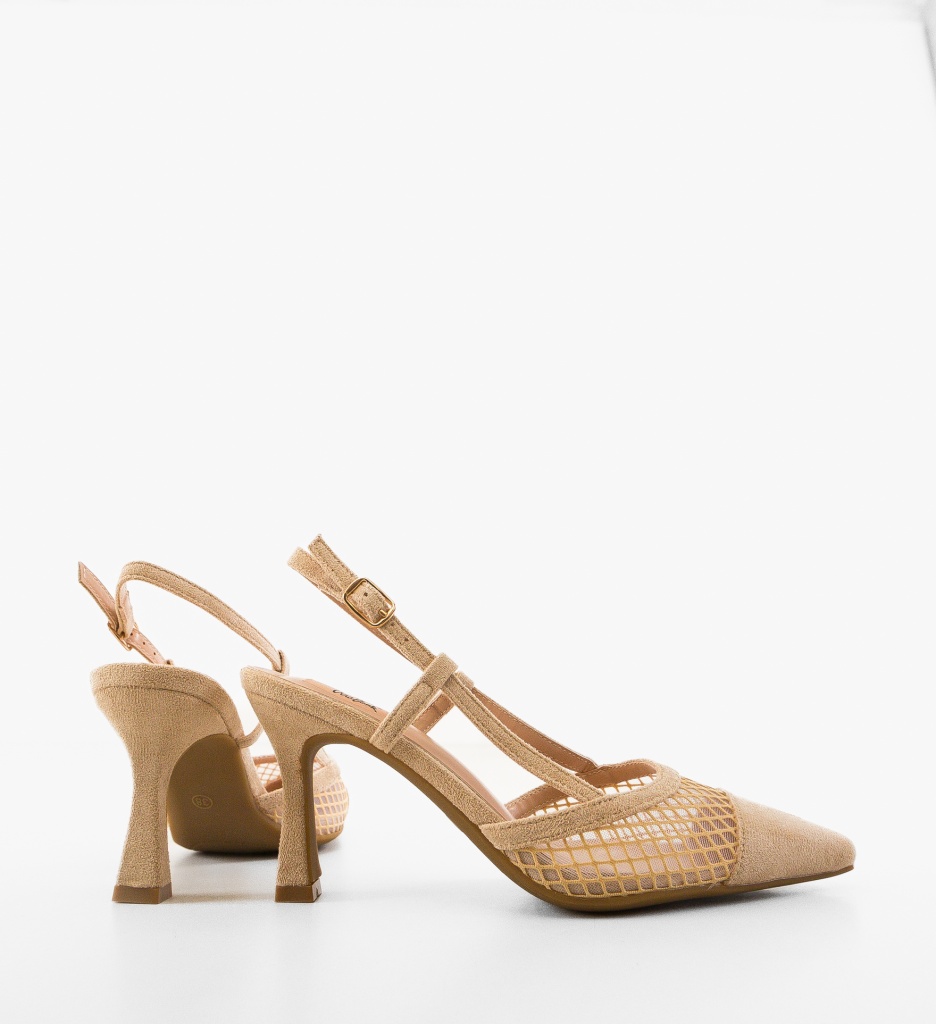 Pantofi Dama Felix Khaki Eleganți cu Toc - imagine 4
