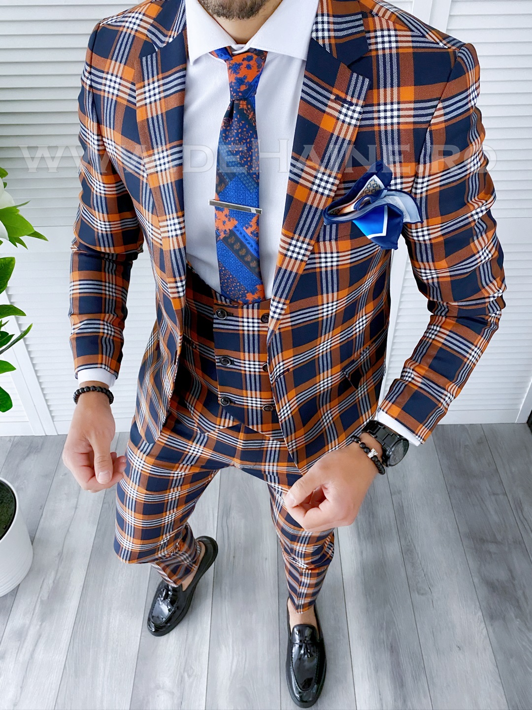 Costum Barbati Slim Fit cu Vesta - Elegant 3 piese