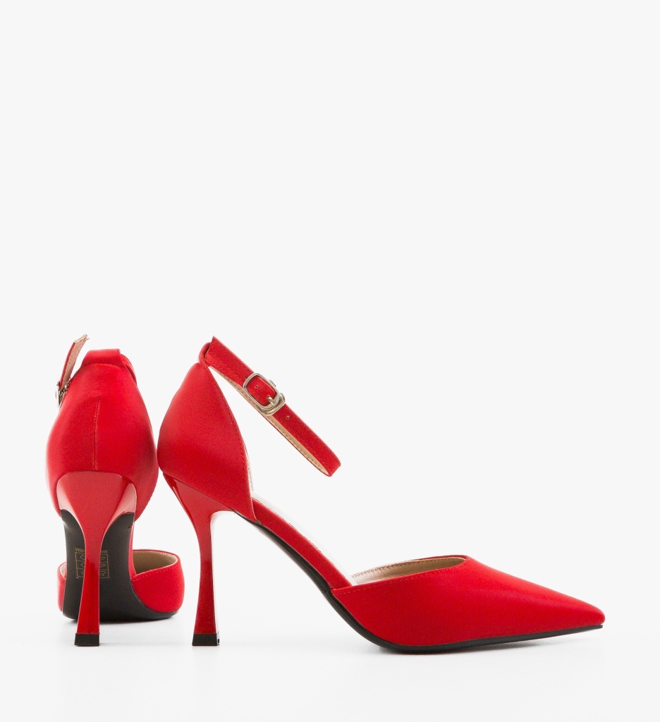 Pantofi cu Toc Zaker Roșii Eleganți - imagine 4