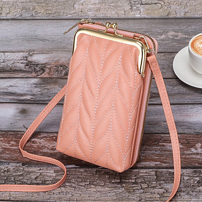 Portofel Geantă Pfy Giulia PT936 Peach Transformabil - imagine 4