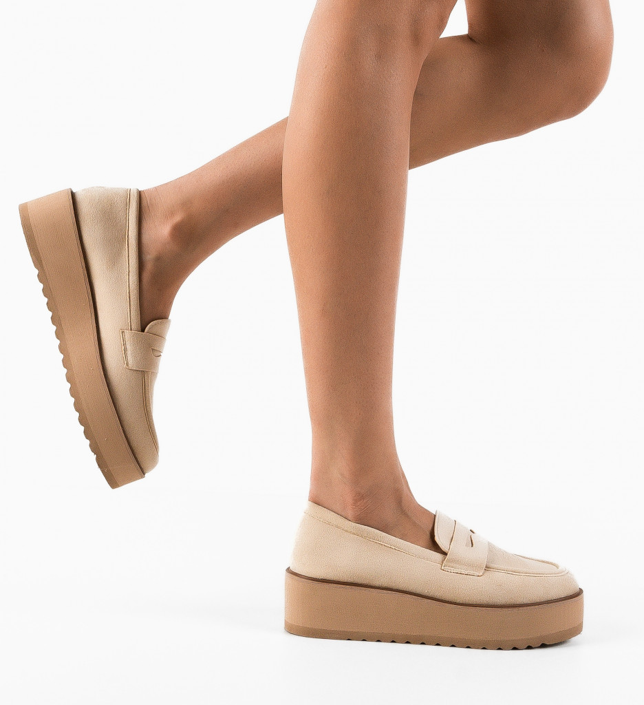 Pantofi Casual Dama Weser Bej - Confort Zi cu Zi - imagine 3